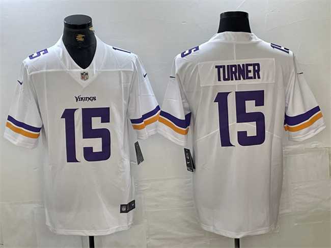 Men%27s Minnesota Vikings #15 Dallas Turner White 2024 Draft Vapor Untouchable Limited Football Stitched Jersey
